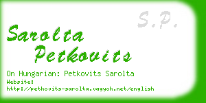 sarolta petkovits business card